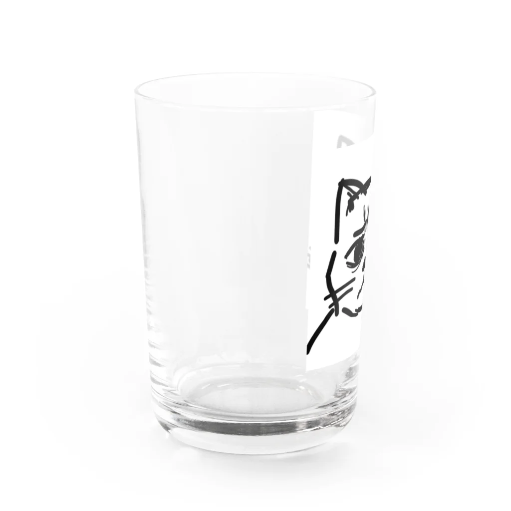 CODYの訝しげな顔の猫 Water Glass :left