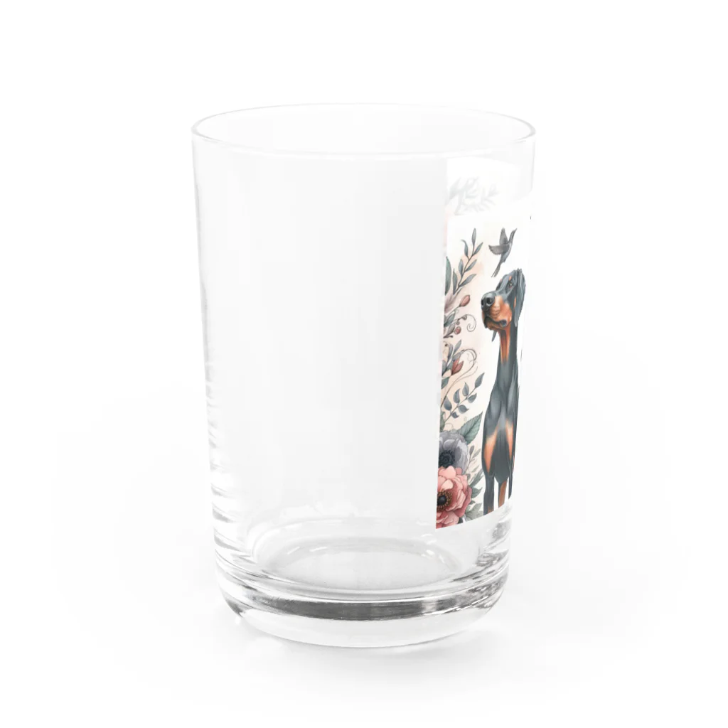 Laule'aのドーベルマンとワイマラナー Water Glass :left