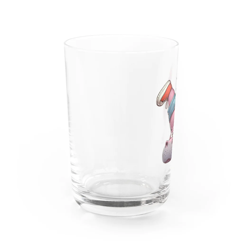 kangekiの逆さまのカバ Water Glass :left