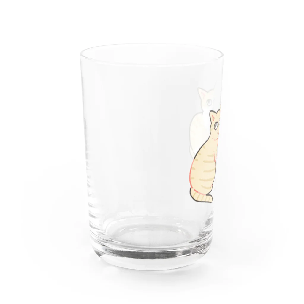 猫屋カエデの茶トラと茶トラ白猫 Water Glass :left