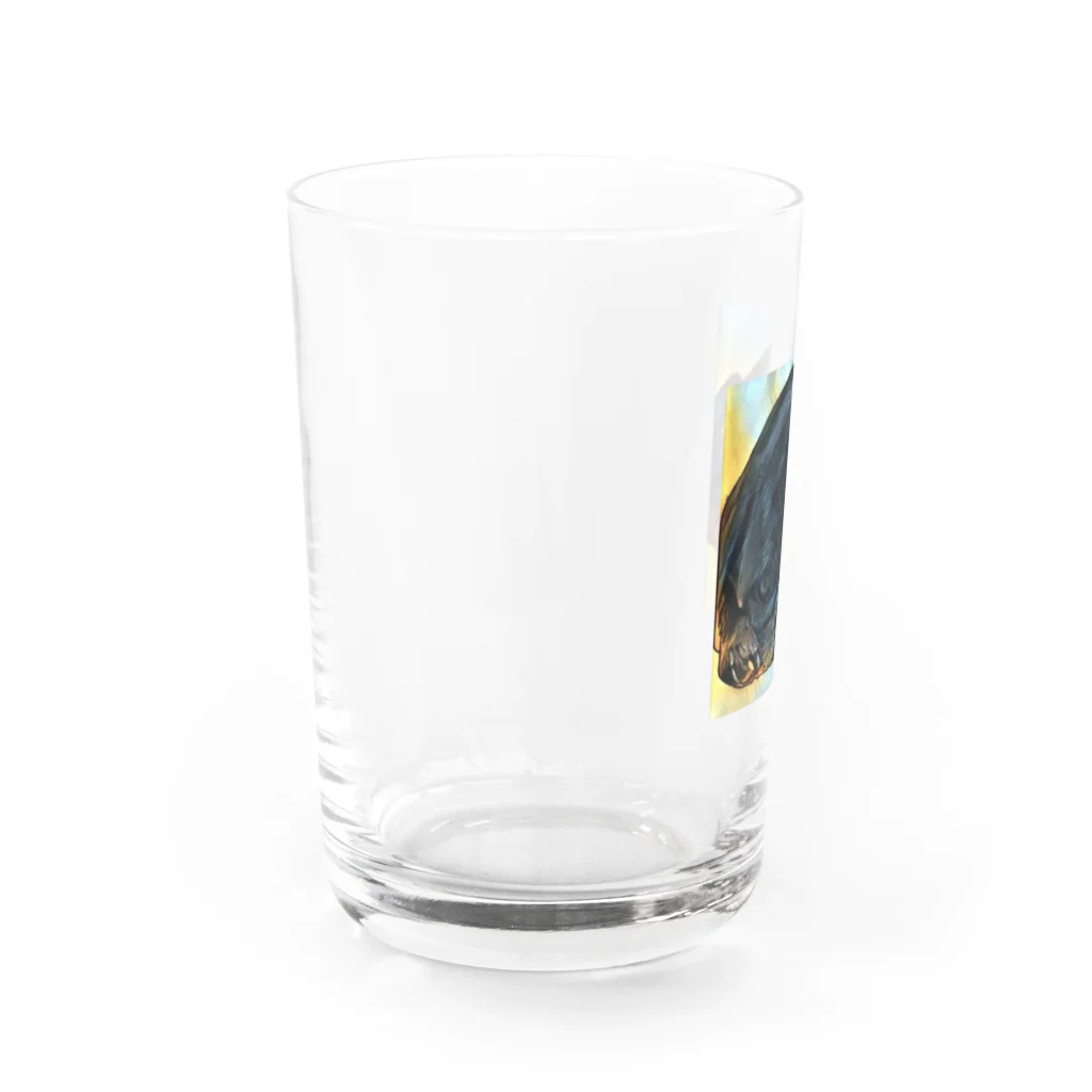 KenHana ハウスの黒パグケンちゃん癒しグッズ Water Glass :left