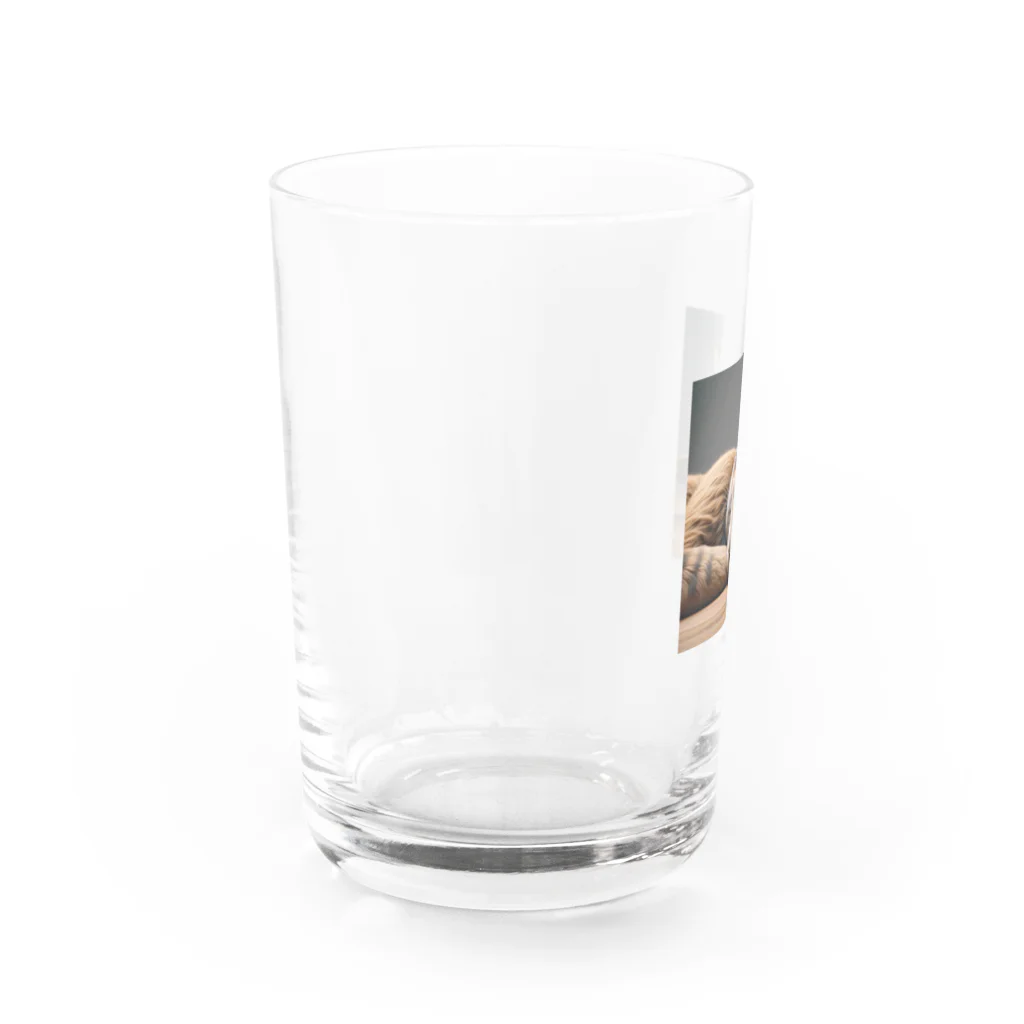 モカチャンコのお昼寝ニャンコ Water Glass :left