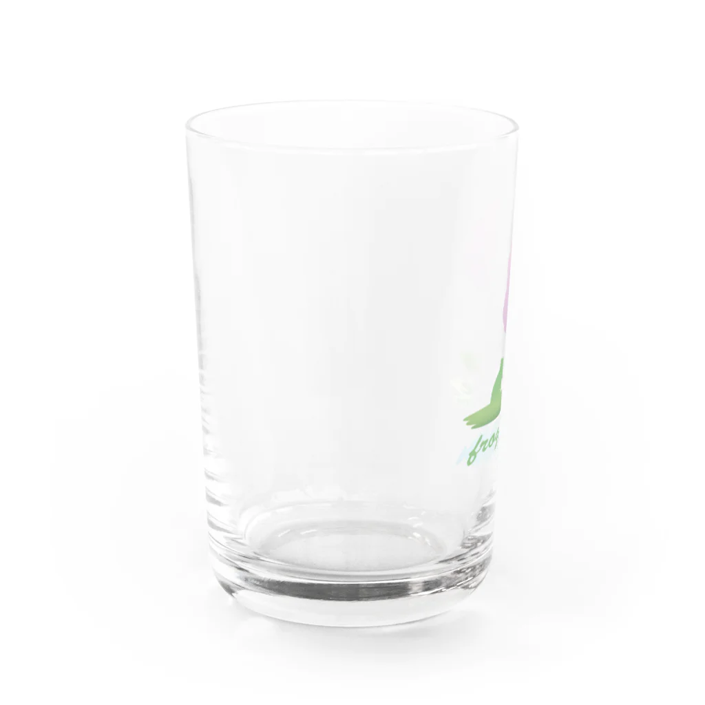 カエルの木の「カエルの木」のロゴマーク（春） Water Glass :left