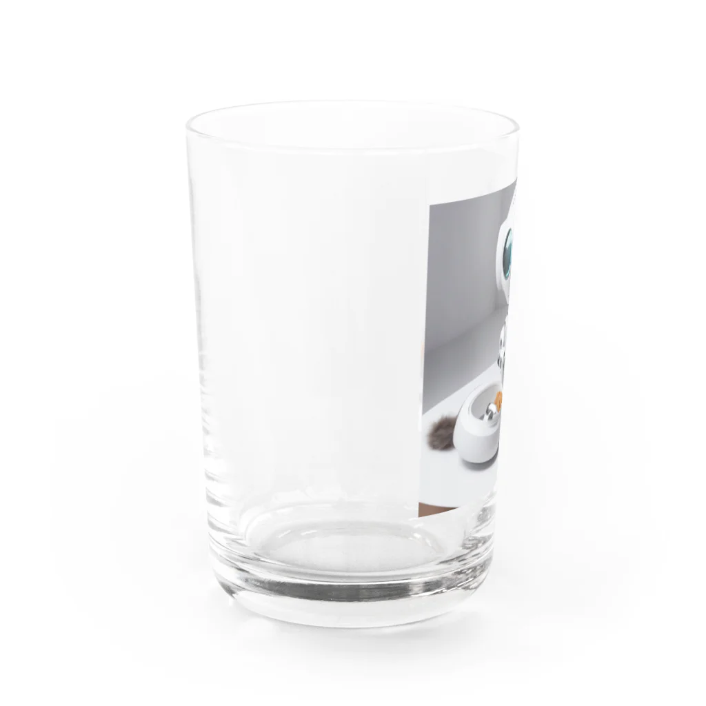 d-design-labのごはん食べてるロボ Water Glass :left