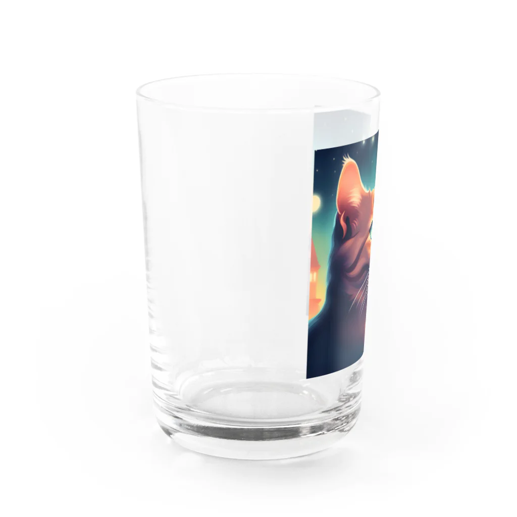 ロマンティックの何かを眺める猫のグッズ Water Glass :left