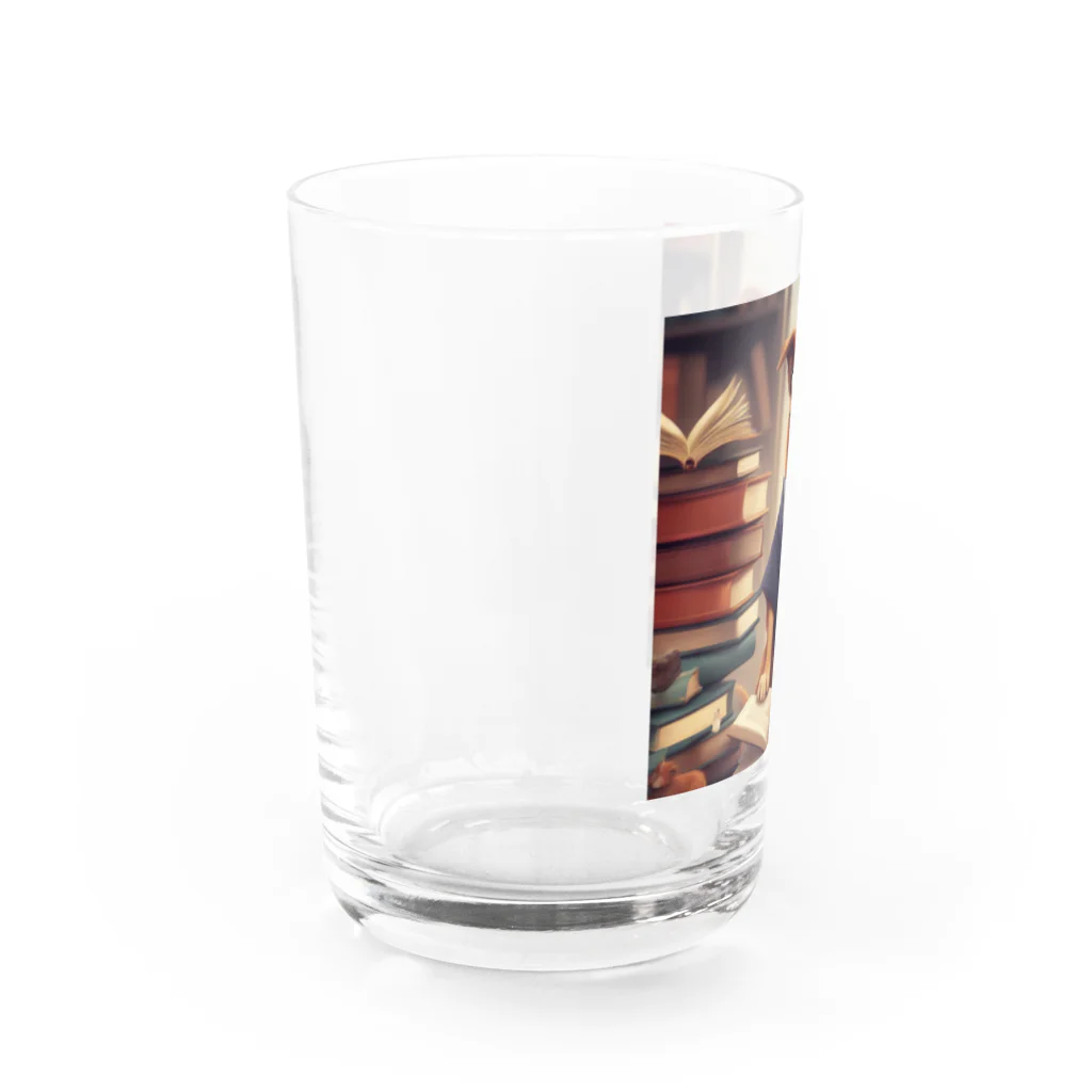 me-tooの知識欲旺盛なわんちゃん Water Glass :left