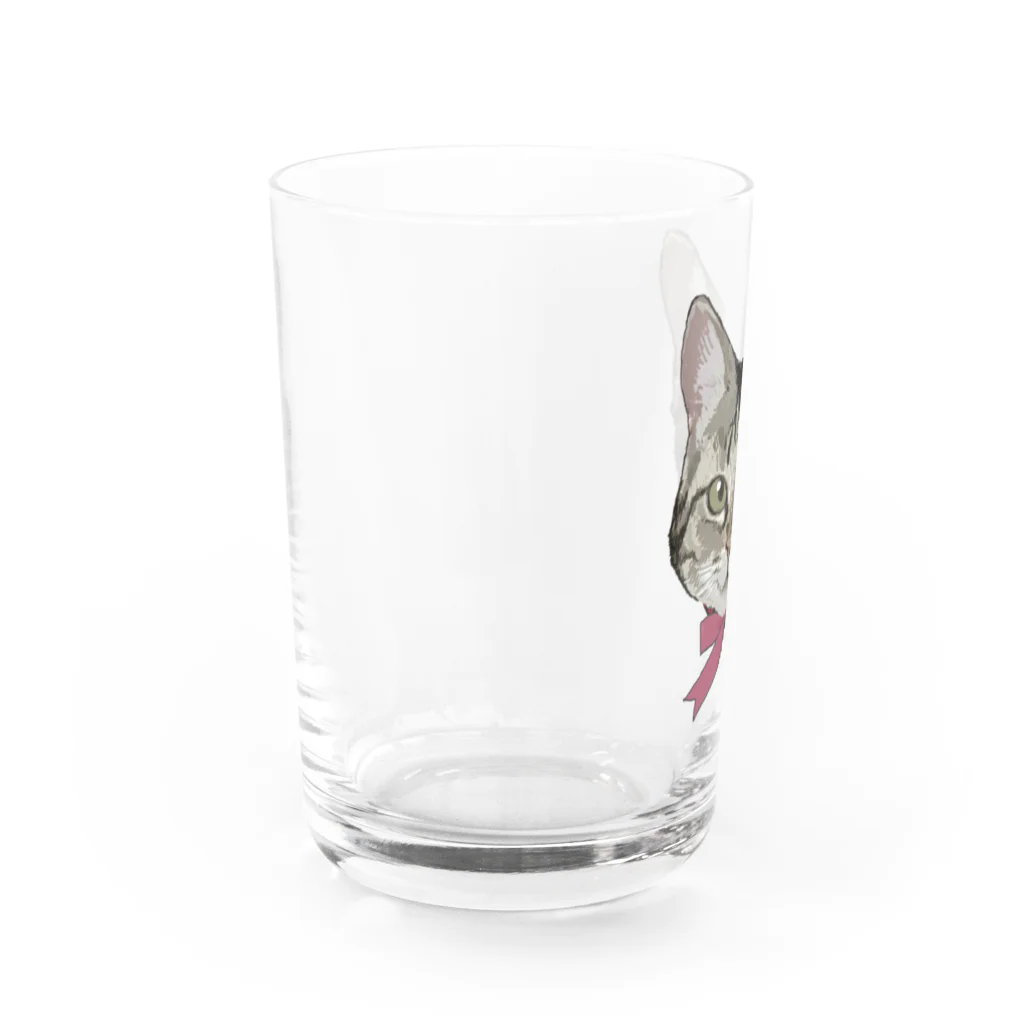 coussinetのほのぼのにゃんこ3兄妹 Water Glass :left