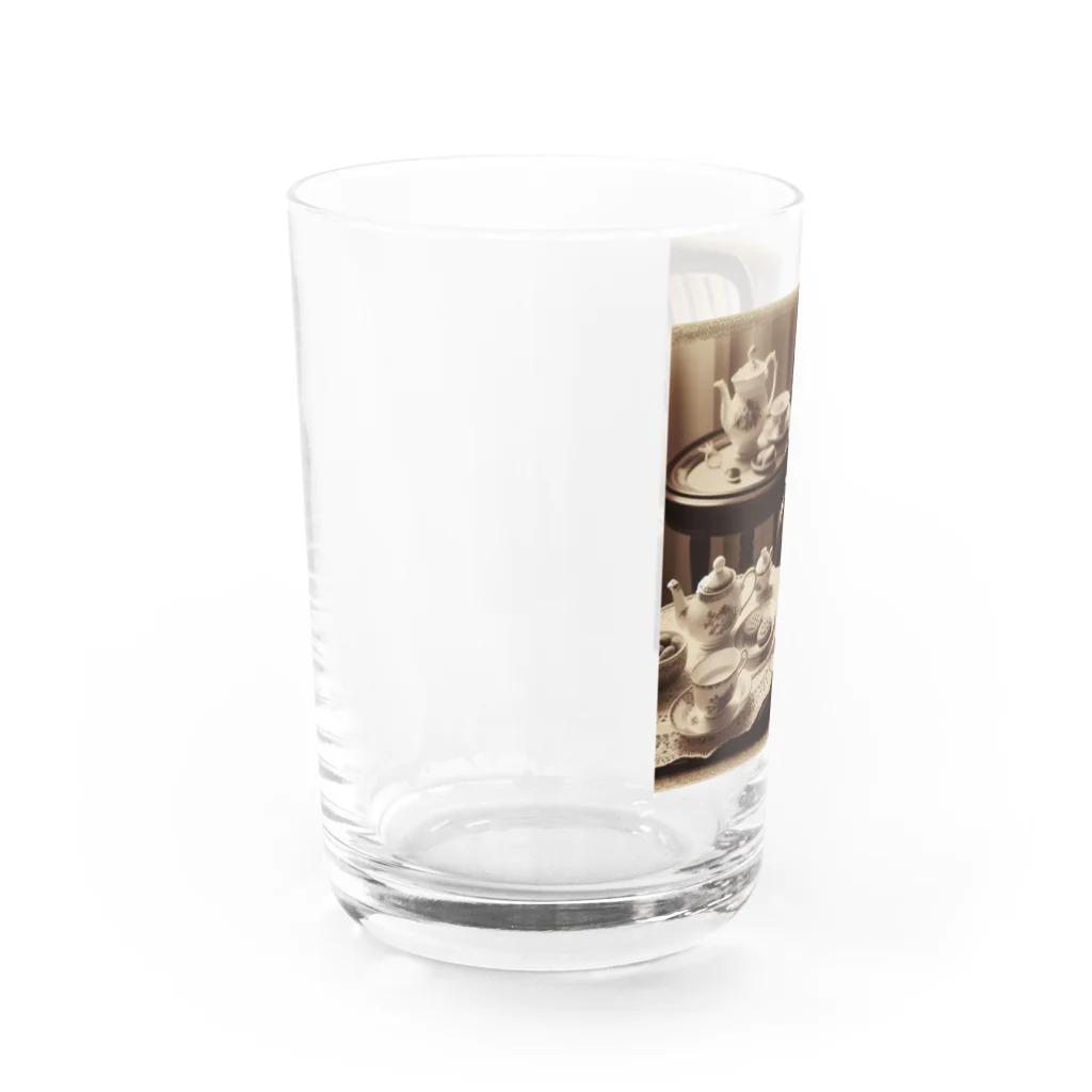 パパネコのティータイムにゃんこ Water Glass :left