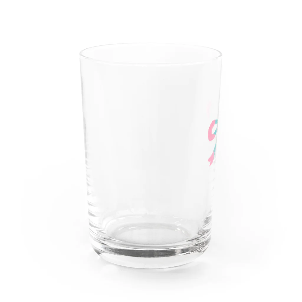 らくがきクレヨンのらくがきリボン Water Glass :left