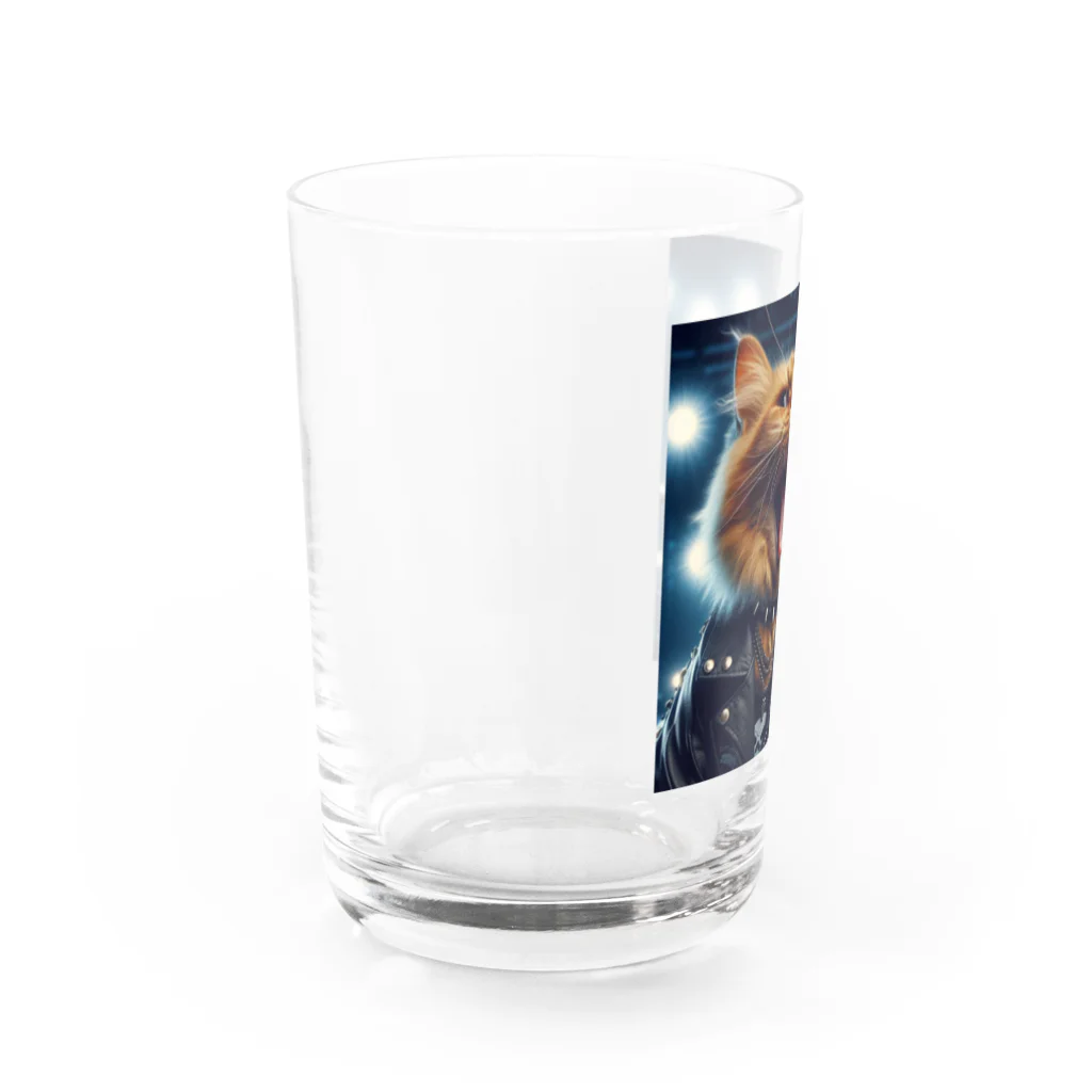 adarahのヘビメタシャウト猫 Water Glass :left