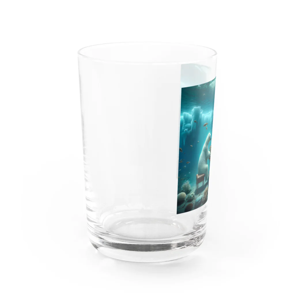MYoshiの海中でピアノを弾く白熊 Water Glass :left