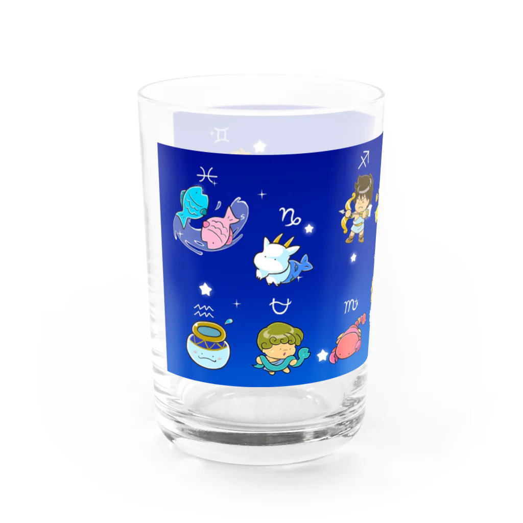 もふもふ堂の１２（１３）星座のかわいいデザイン Water Glass :left