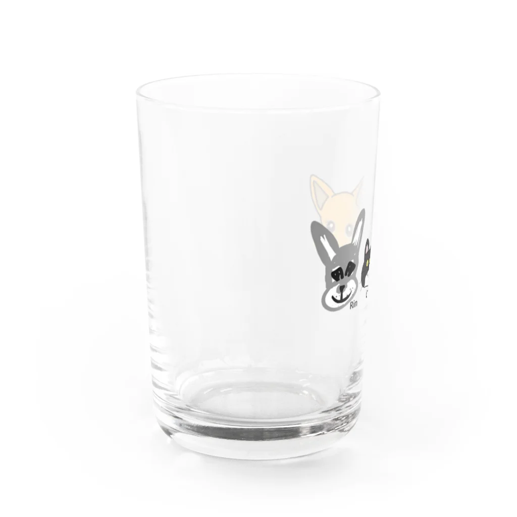 わんこと田舎暮らしのせいぞろい Water Glass :left