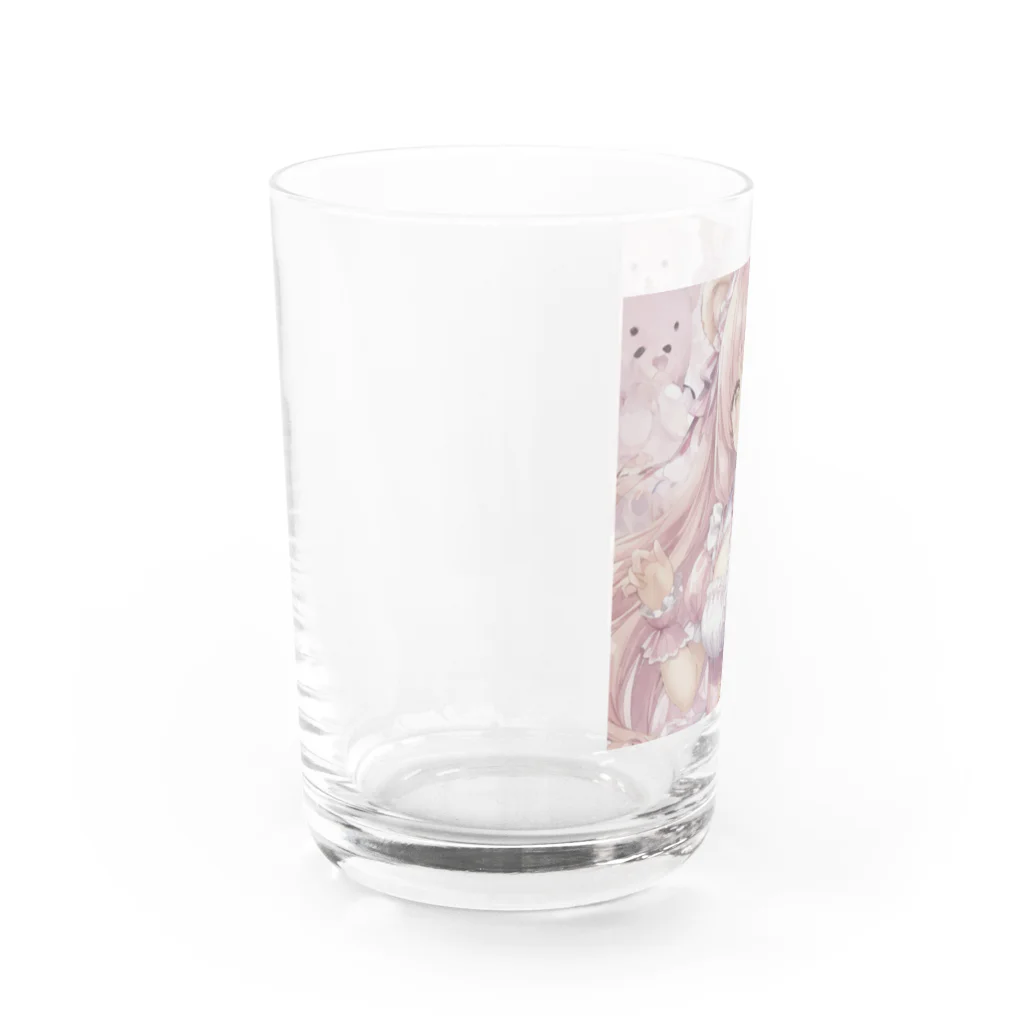 くま好きのおみせ🧸🌷︎のくま耳つけたかわいい子 Water Glass :left