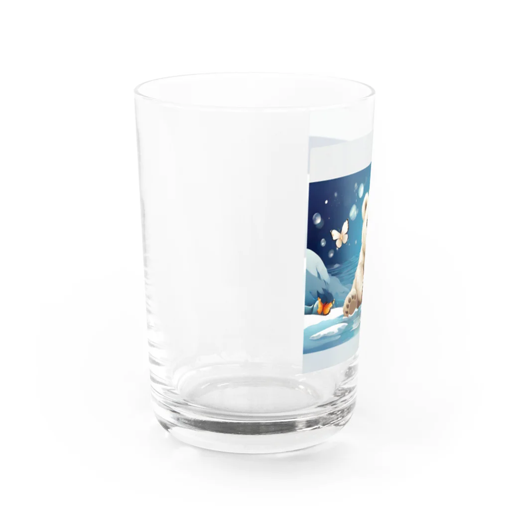 りんりんの可愛いシロクマちゃんショップ　かわいいよ！のボーるで遊んでいる白くま Water Glass :left