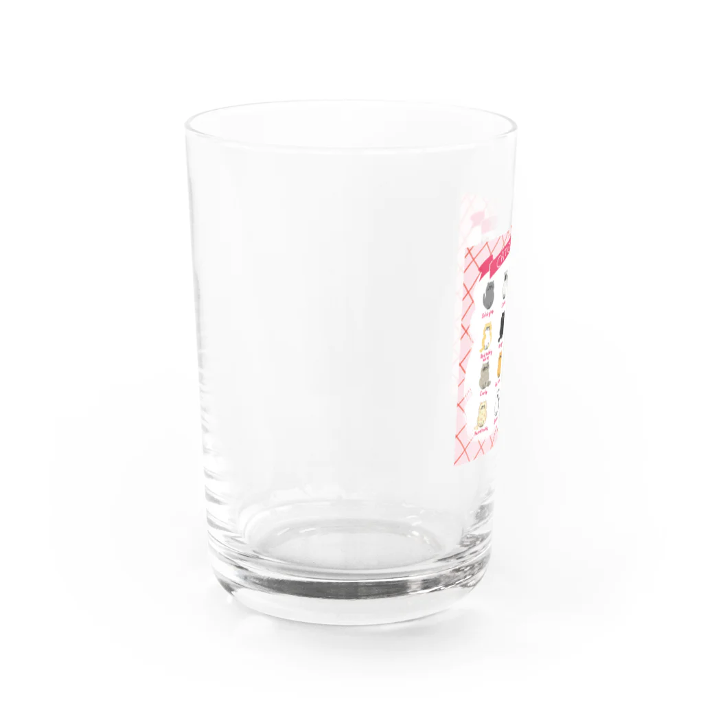 そぼろのプリント屋さんのキャットカラーガイド（ねこ図鑑） Water Glass :left