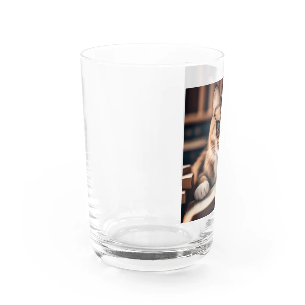 ○○なネコのお勉強ネコ Water Glass :left