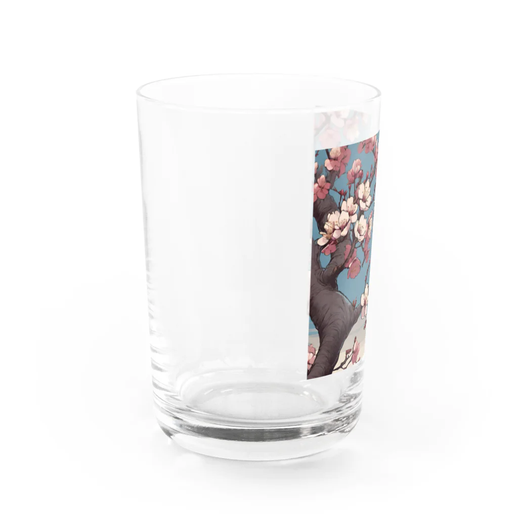 ウェブエンパイアの桜と雀（Cherry blossom & sparrow)  01 Water Glass :left