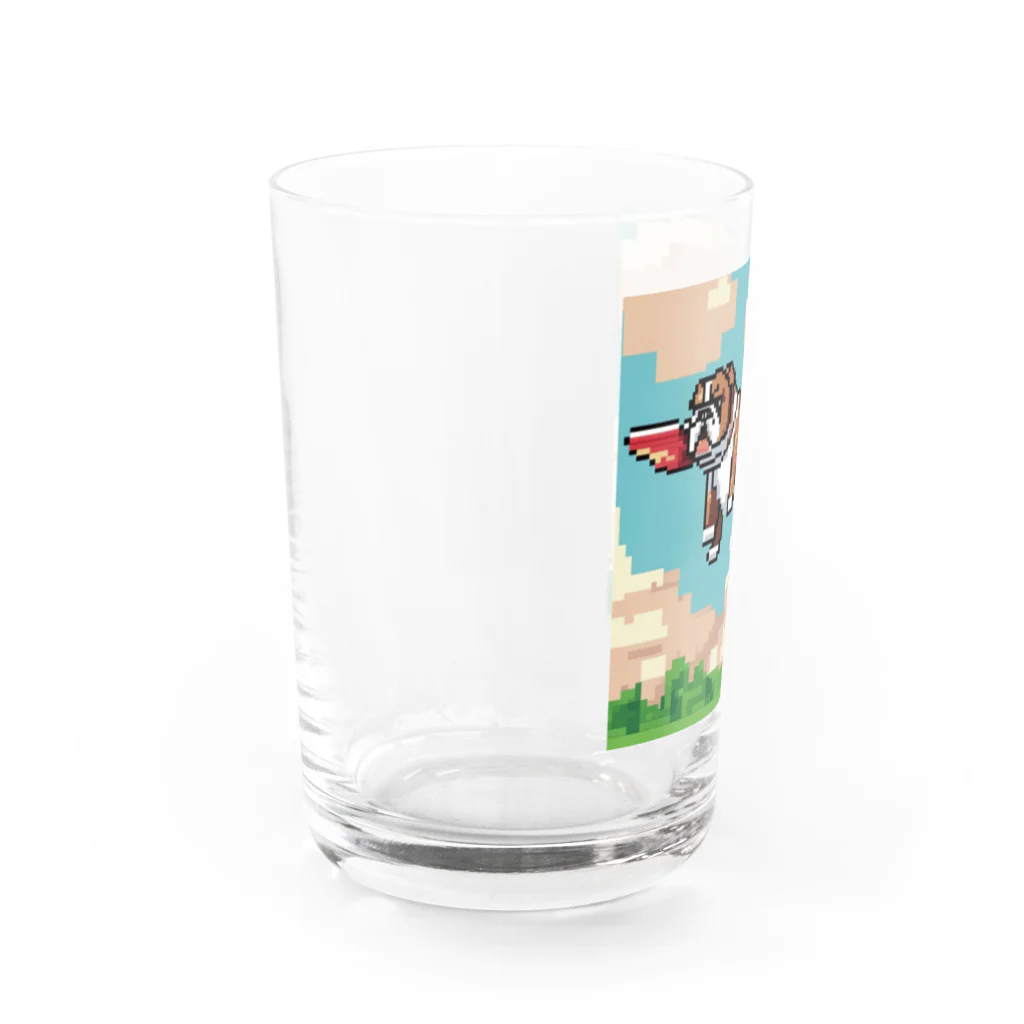 barisukaの空を飛ぶブルドッグ Water Glass :left