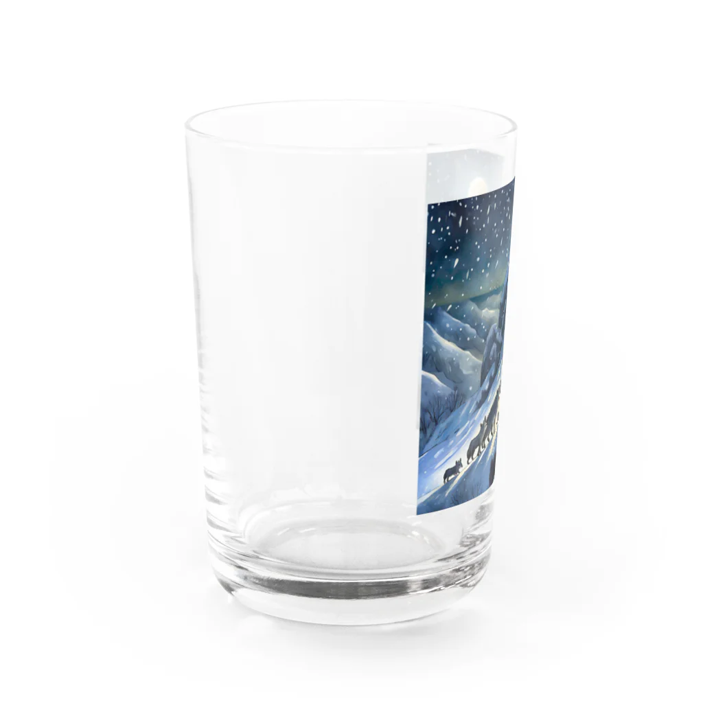 DREAMHOUSEの雪山のオオカミの群れ Water Glass :left