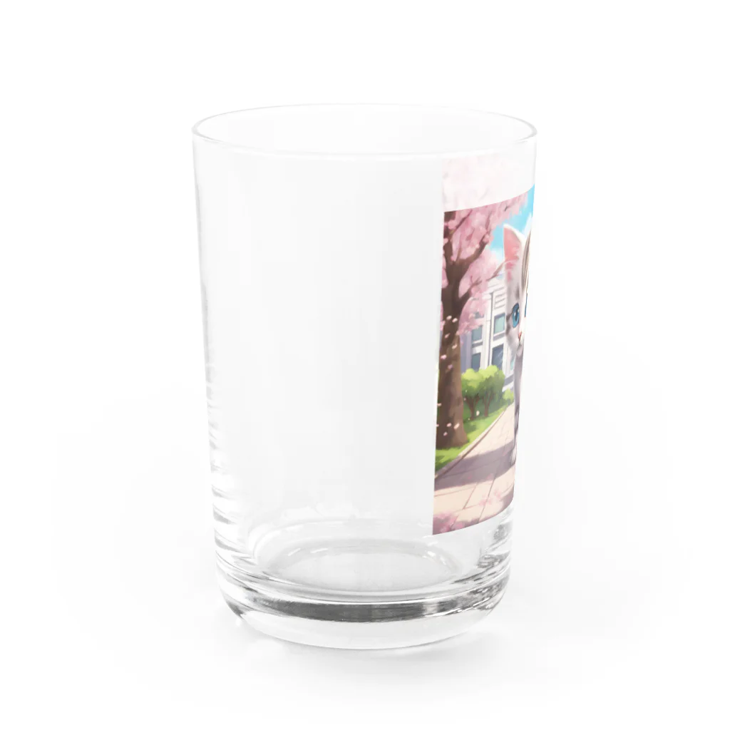 yoiyononakaの春と桜と虎縞白猫08 Water Glass :left