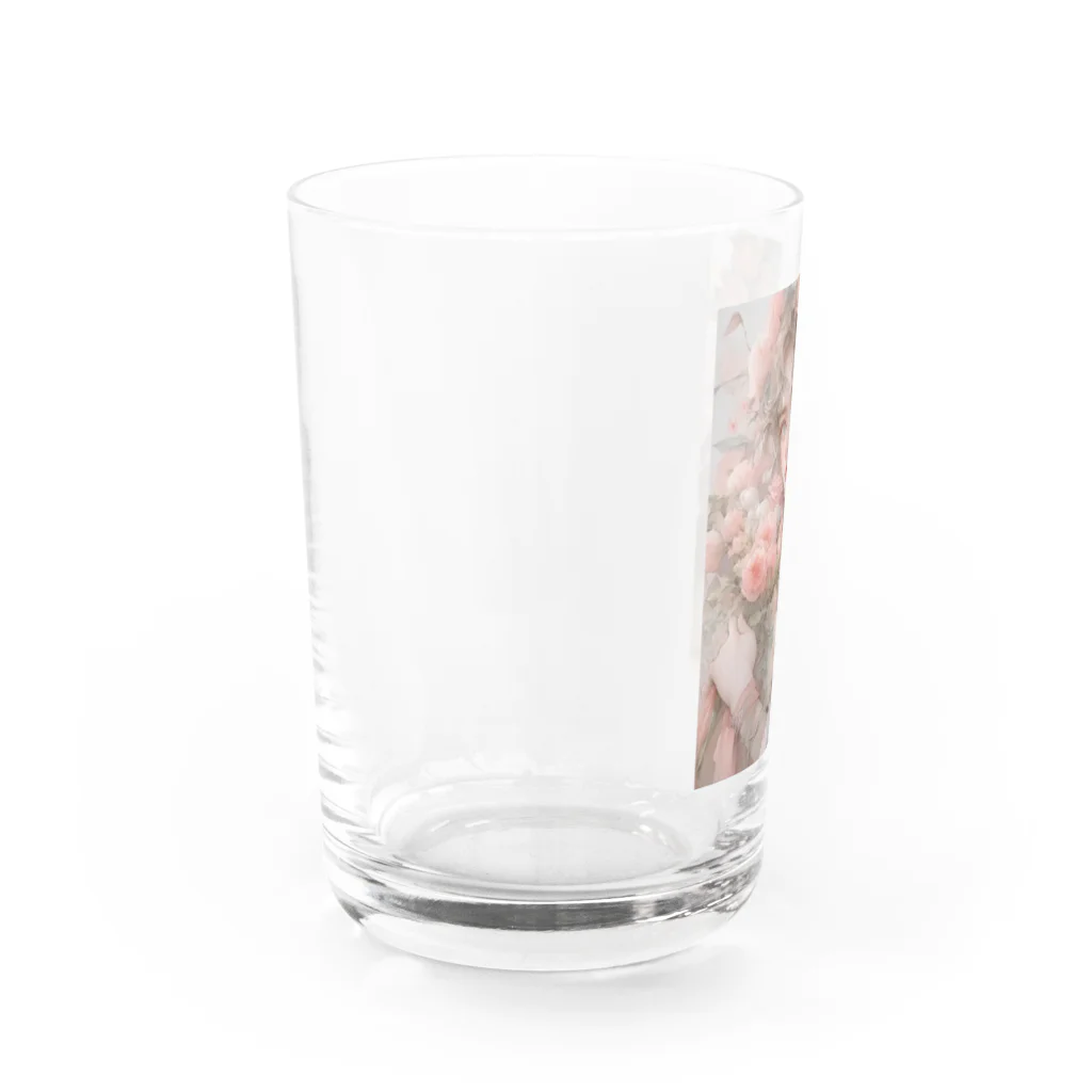 AQUAMETAVERSEのバラの花束と女性　なでしこ1478 Water Glass :left