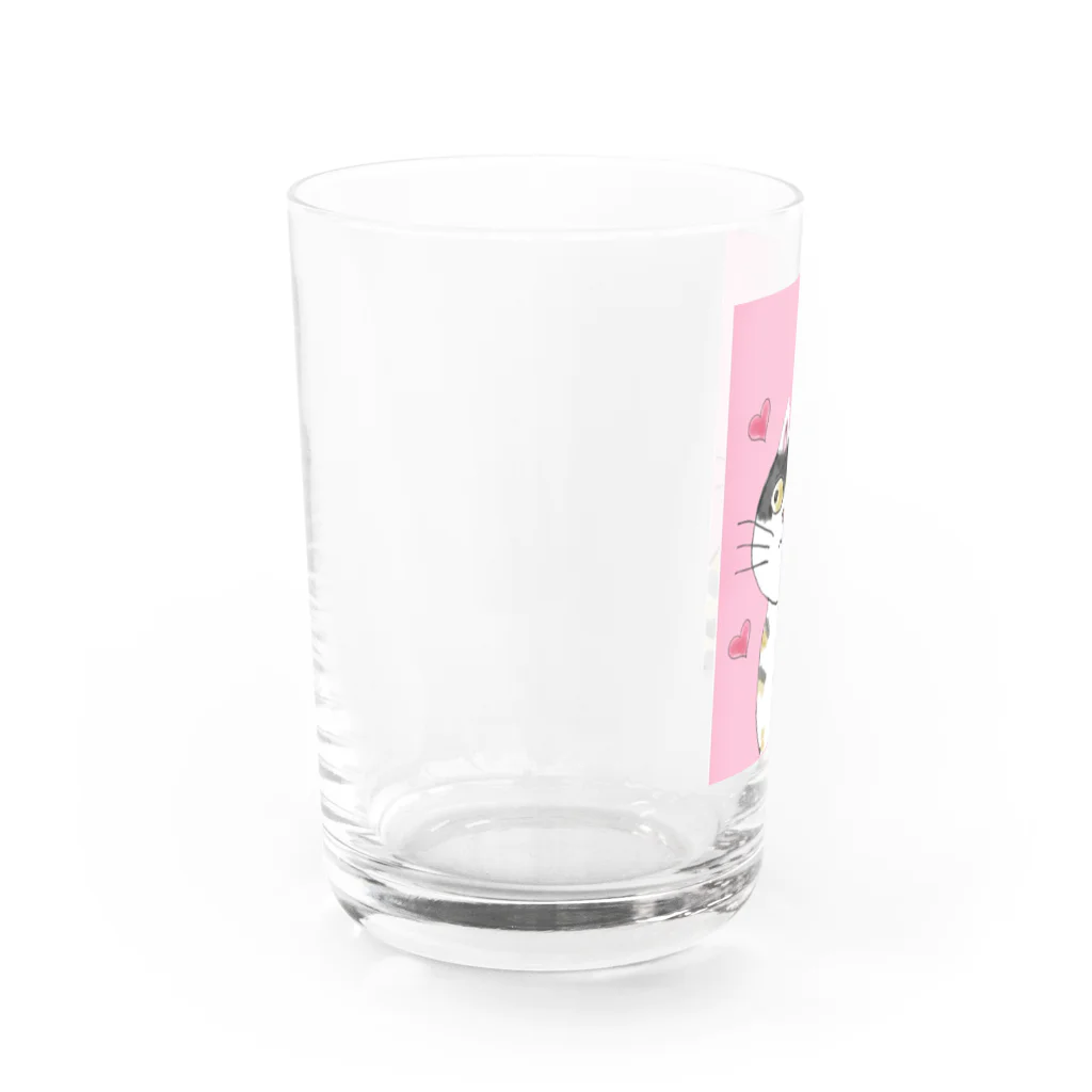 MIe-styleのみぃにゃんハートに囲まれて Water Glass :left