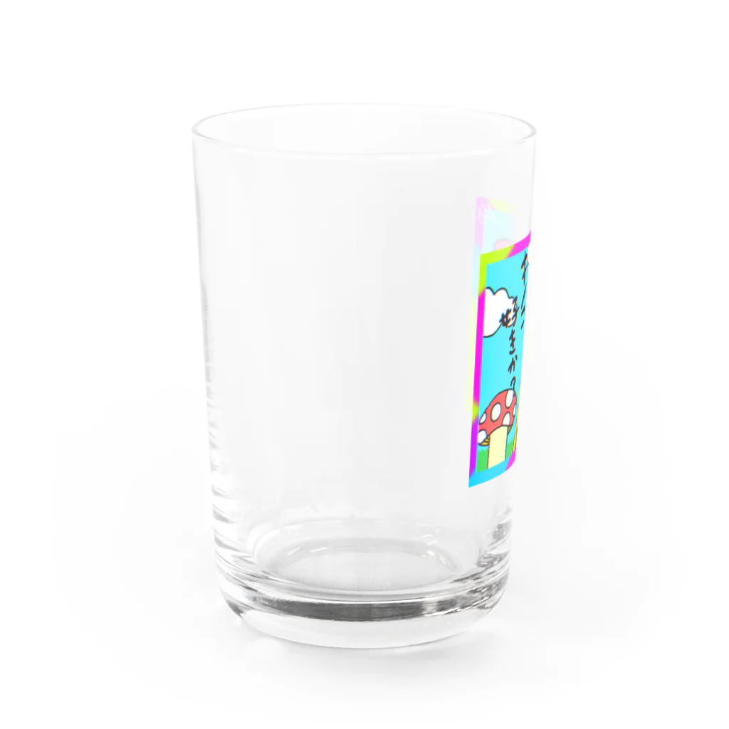 角刈りウルフﾁｬﾝの角刈りウルフちゃん Water Glass :left