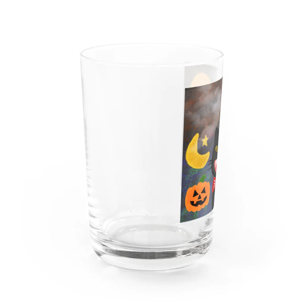 sara nerdのハロウィン🎃くろねこ🐈‍⬛ Water Glass :left