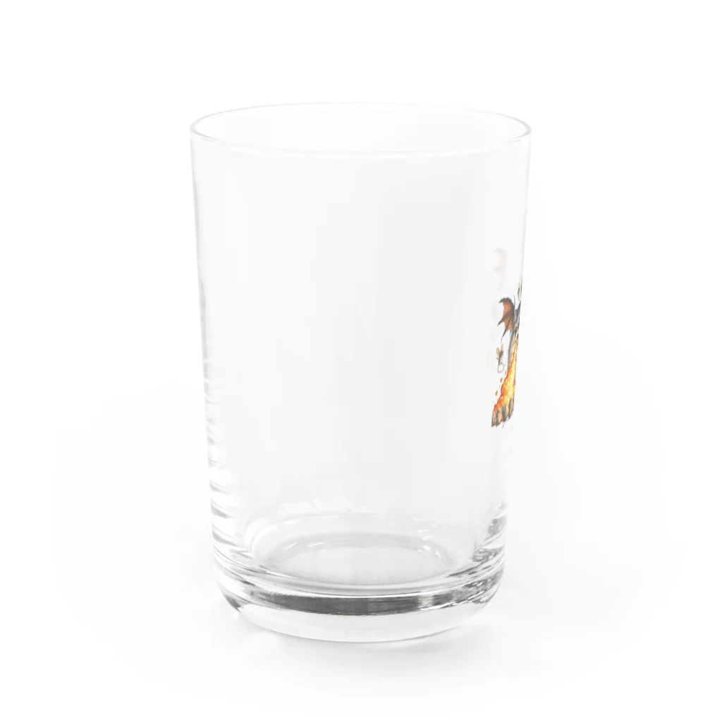 nekodoragonのブサカワ！火噴き猫ドラゴン　背景透過ver Water Glass :left