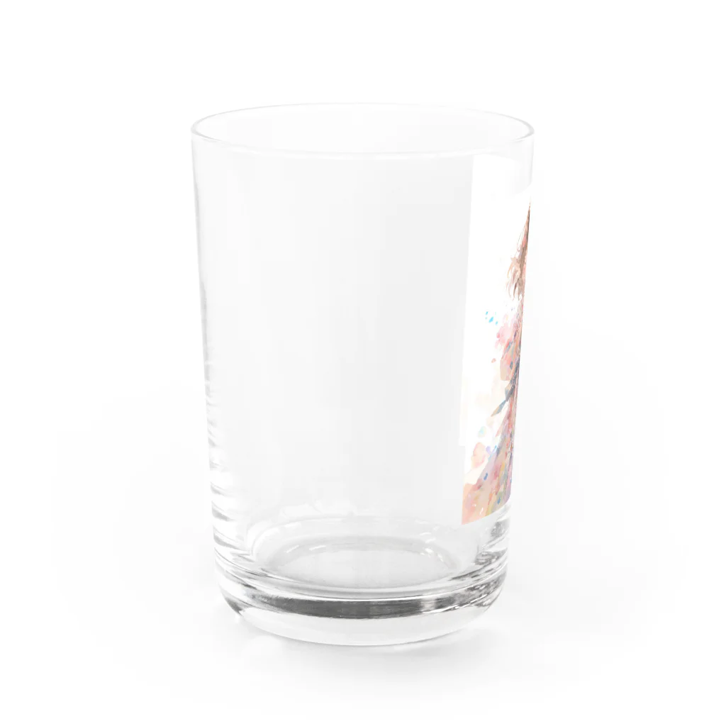 AQUAMETAVERSEの花柄模様の服を着た女性　なでしこ1478 Water Glass :left