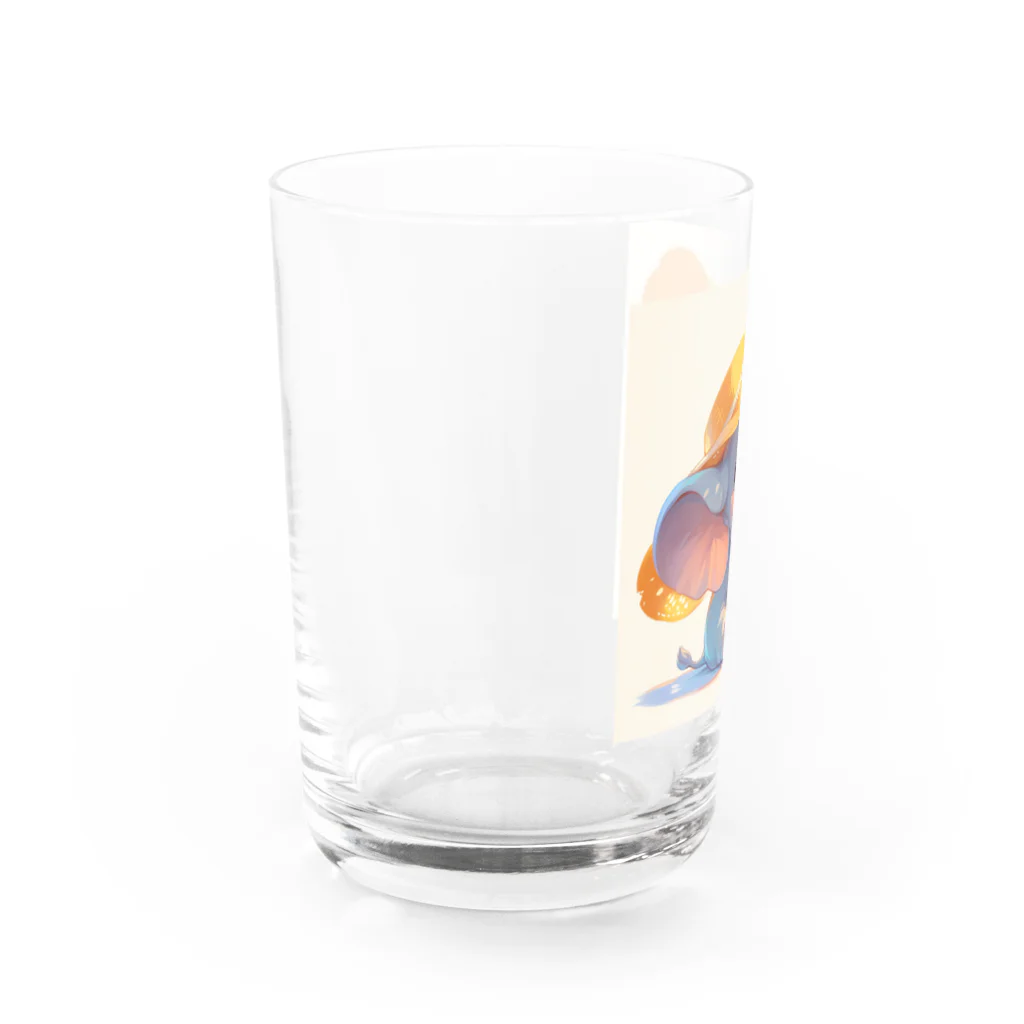 AQUAMETAVERSEの帽子をかぶった可愛い子供ゾウ Marsa 106 Water Glass :left