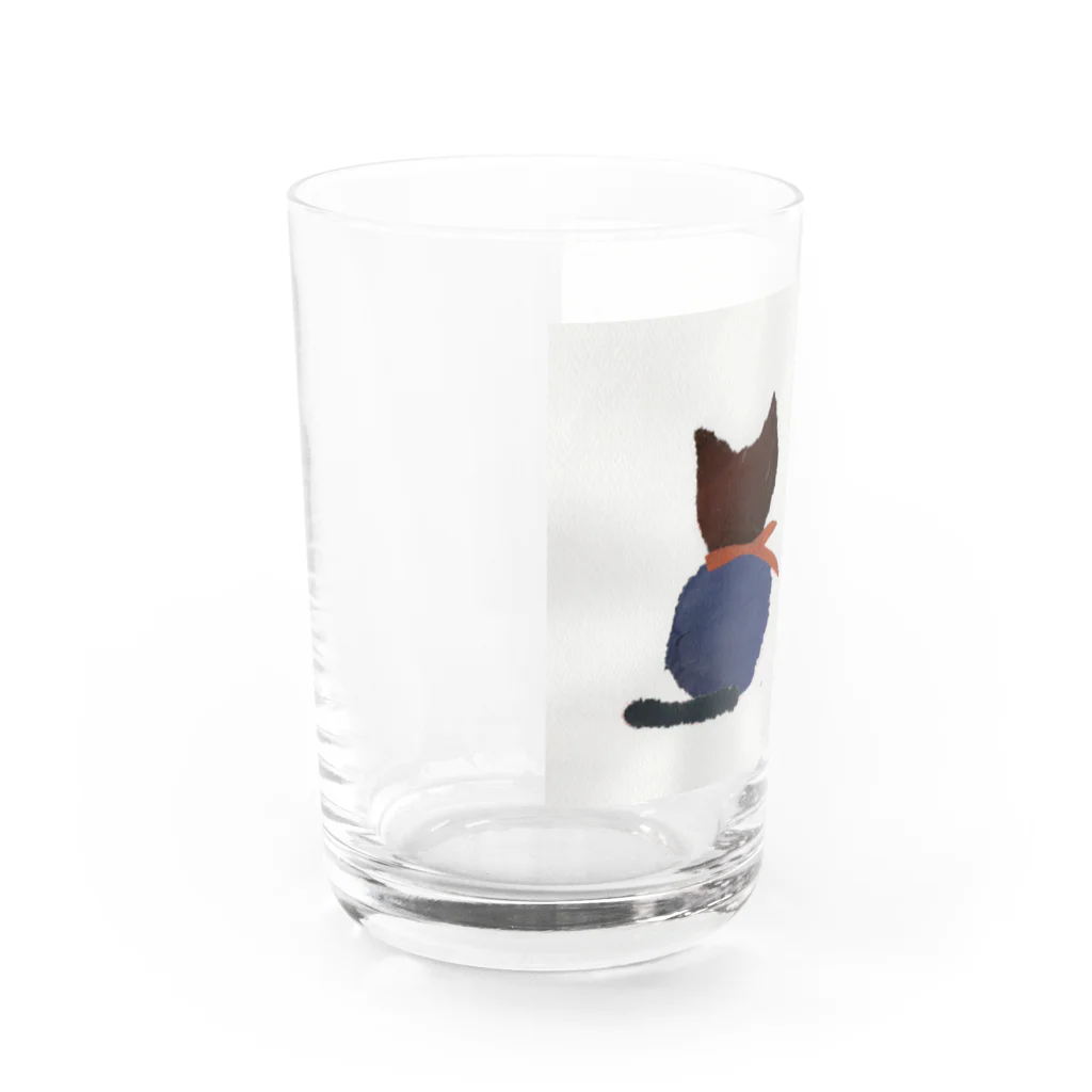 とみよのちぎり絵のねこの佇まい Water Glass :left