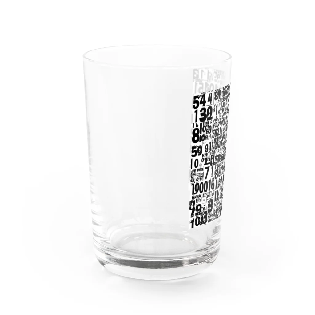 MEGROOVEの数字アート Water Glass :left