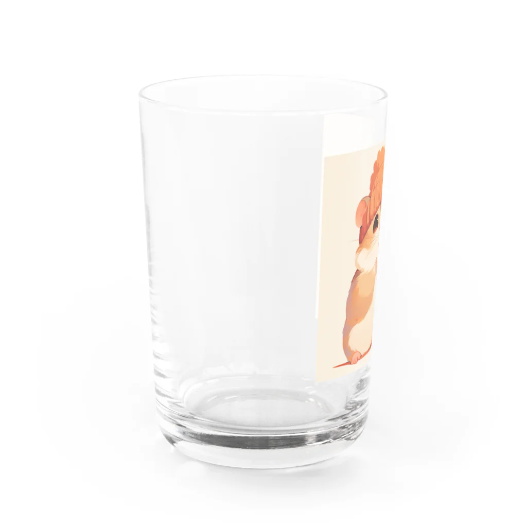 AQUAMETAVERSEの帽子をかぶった可愛いハムスター Marsa 106 Water Glass :left