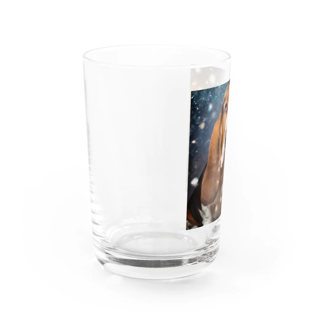 DREAMHOUSEの犬！(バセットハウンド) Water Glass :left