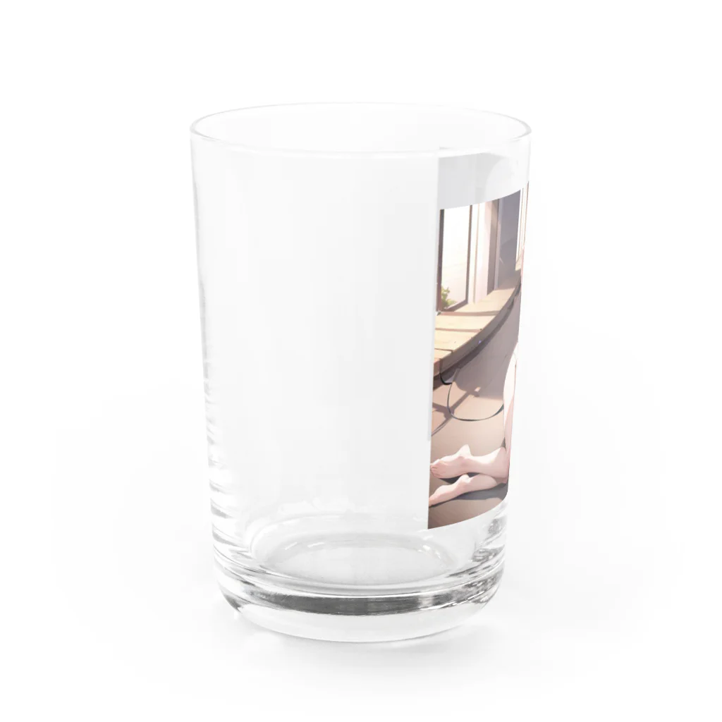 あなたに夢中の黒いビキニの女の子（銀髪Ｖｅｒ．） Water Glass :left