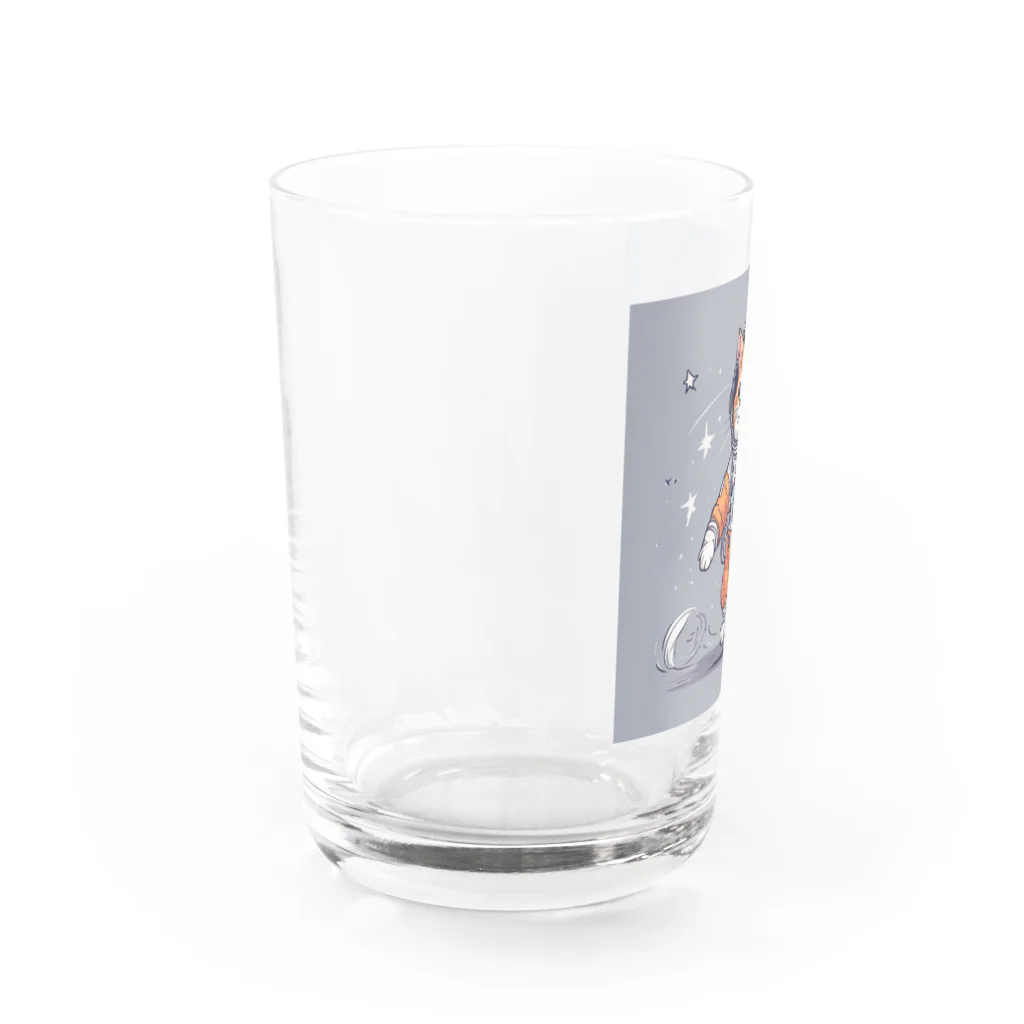 dora8の宇宙ウォークを行う宇宙飛行士な猫2 Water Glass :left