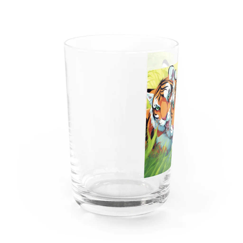 dora-6の他の虎と遊んでいる虎 Water Glass :left