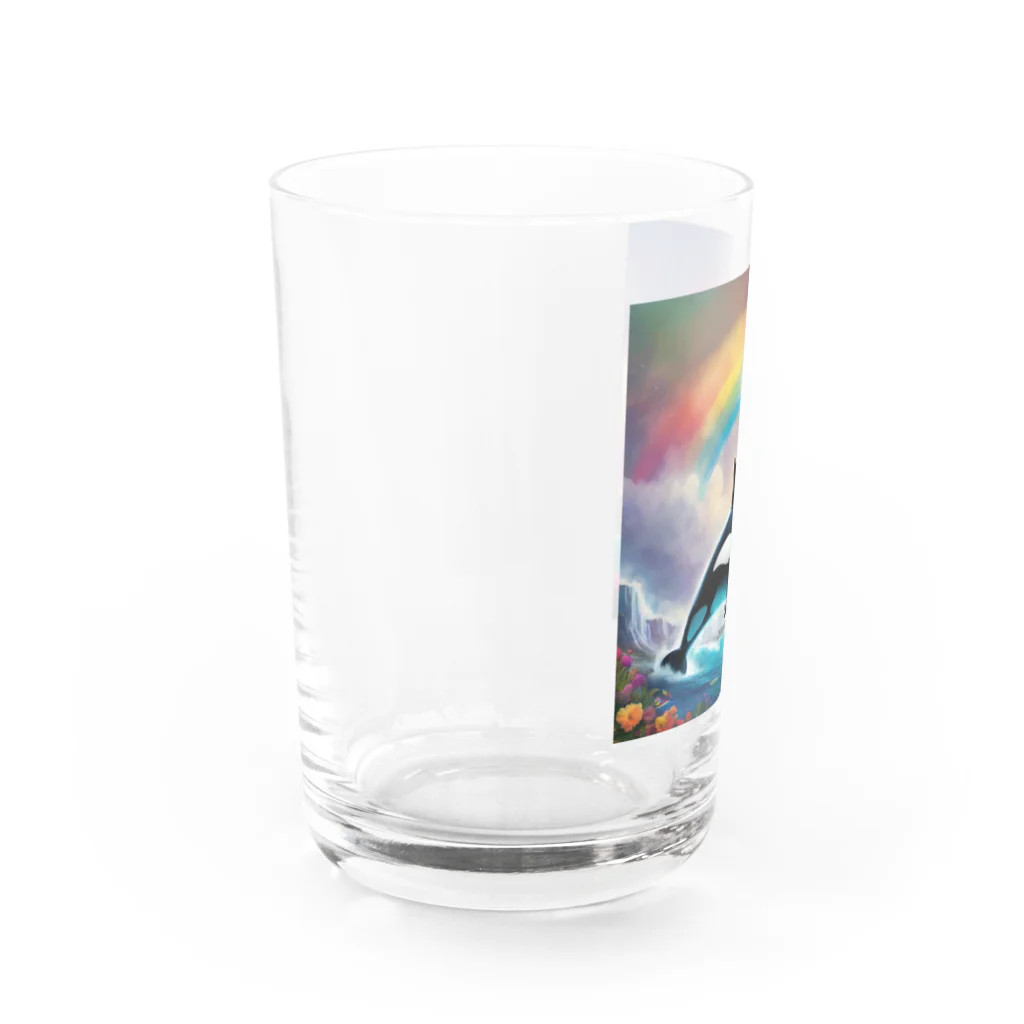 てぃっちゃんのシャチ Water Glass :left