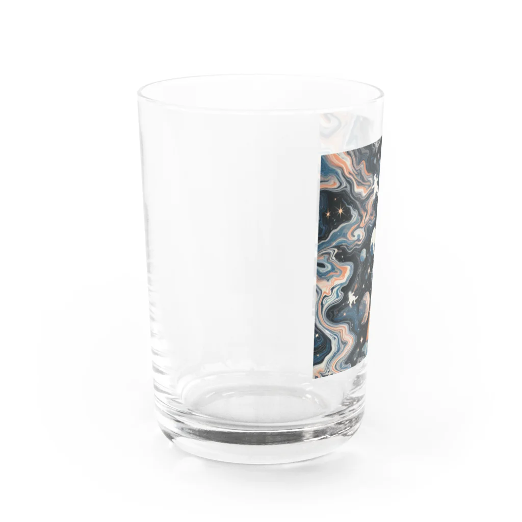 marblesのMarble galaxy cats Water Glass :left