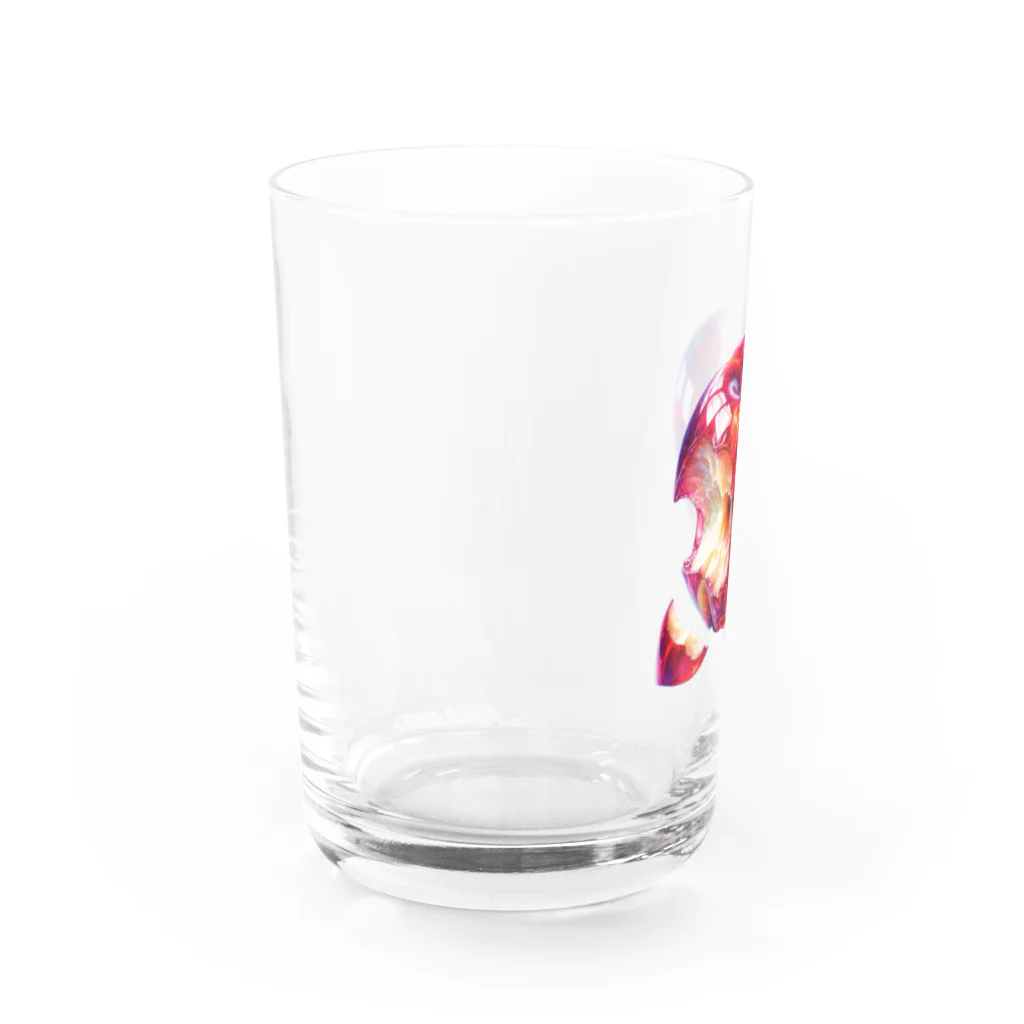 アップルの店のリンゴを一口齧ったら、真っ赤 Water Glass :left