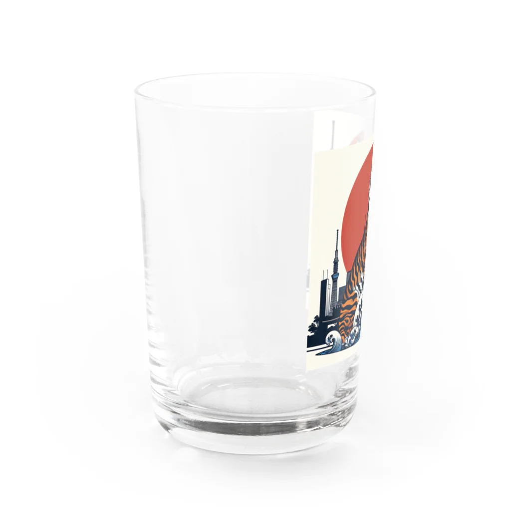 momonekokoの風格漂う王者の虎 Water Glass :left