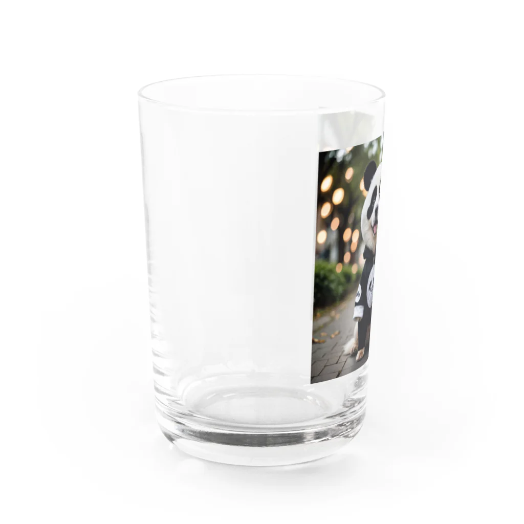 Shuji Nのパンダの着ぐるみを着た犬 Water Glass :left