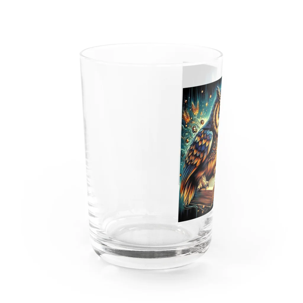 終わらない夢🌈のフクロウ🦉🌕 Water Glass :left