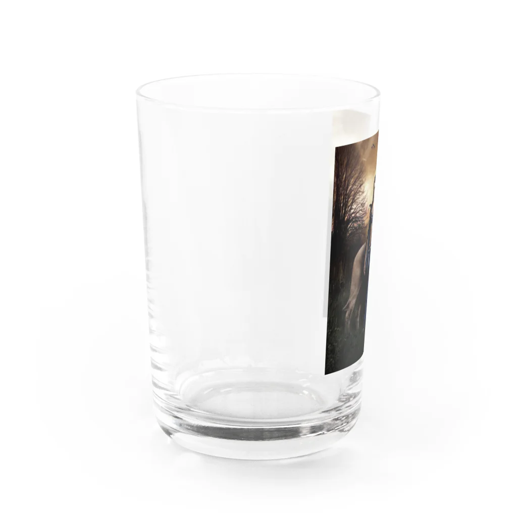 SWQAの女性とライオン Water Glass :left