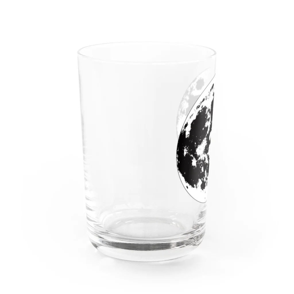 月蝕雑貨のモノクロの月 Water Glass :left