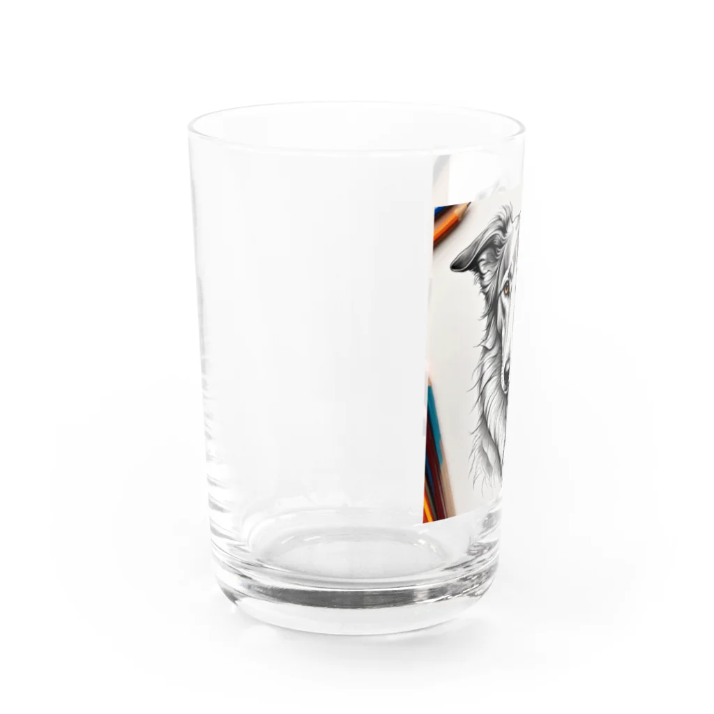 マニーのわんちゃんグッズの ボルゾイ（犬）をモチーフにしたわんちゃんNo.2 Water Glass :left