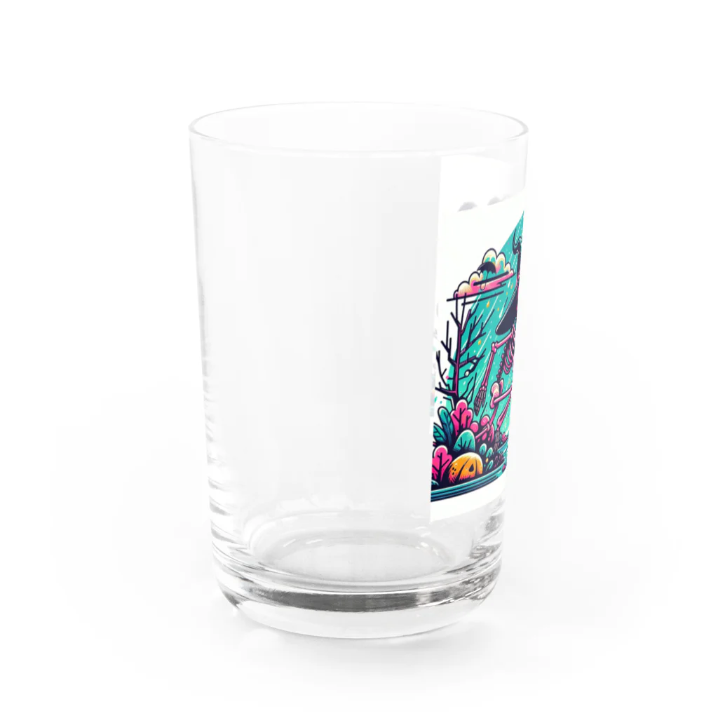 かるるんショップの骸骨紳士シリーズ　雨ニモマケズ、風ニモマケズ Water Glass :left