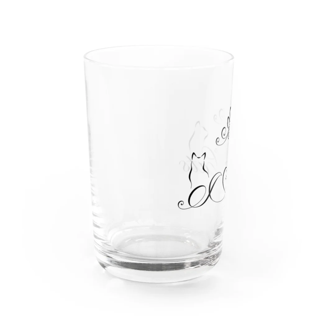ORCATのI Love Cats （ロゴブラック） Water Glass :left